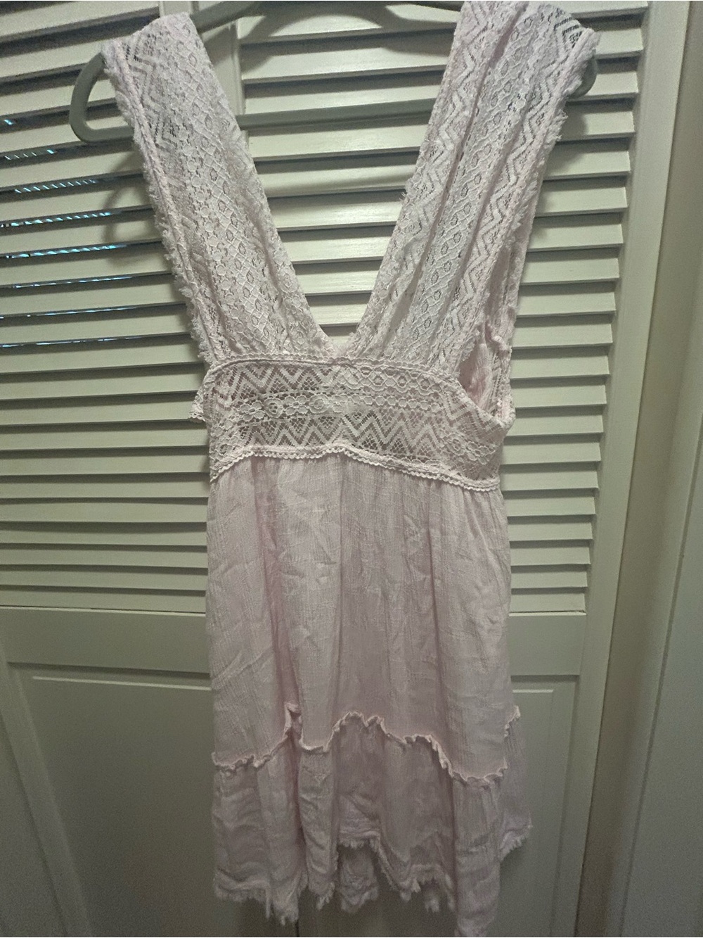 Papermoon Pale Pink Lace V-Neck Mini Dress